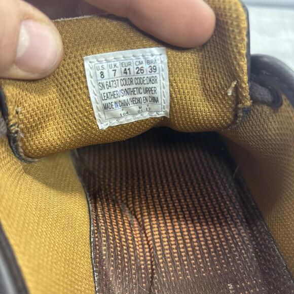 Men Sz 8 Skechers Porter Ressen Dark  Brown Leather Lace Up Sneaker 64737 - Picture 12 of 16